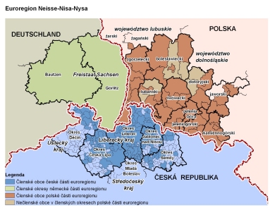 Kartogram Euroregionu Neisse-Nisa-Nysa