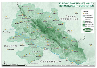 Mapa Euroregionu Šumava
